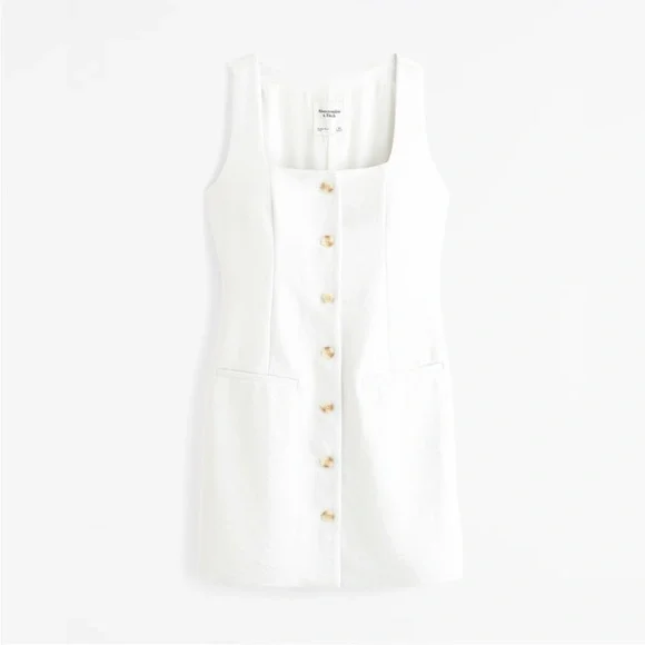 Abercrombie White Button-Front Dress size XS - Picture 4 of 7